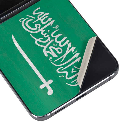 Saudi Arabia Flag Distressed Galaxy Z Flip5 5G Skin